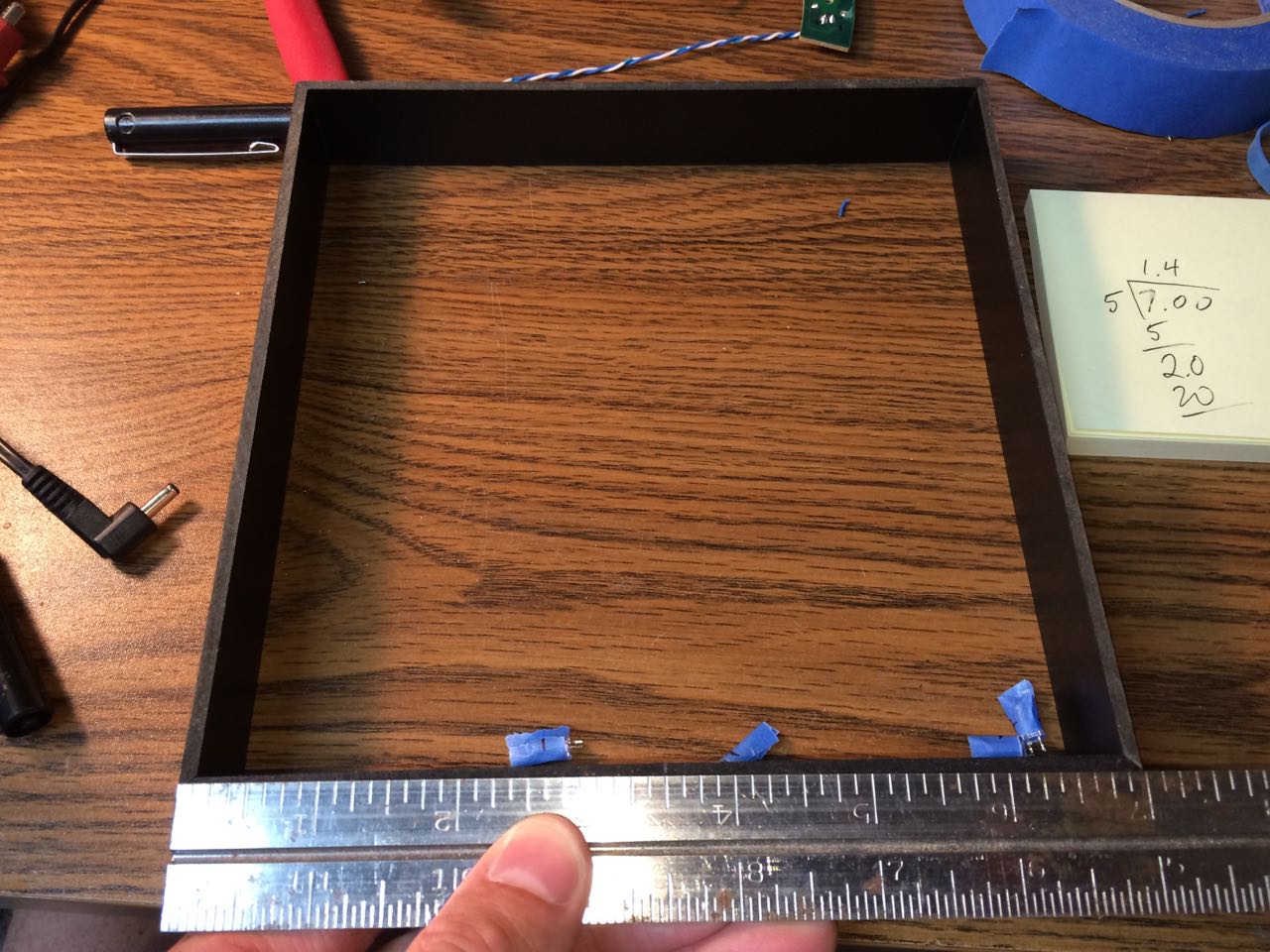 How to Repurpose AntWorks LED's in Shadow Box-Marking LED locations with Ruler.jpg