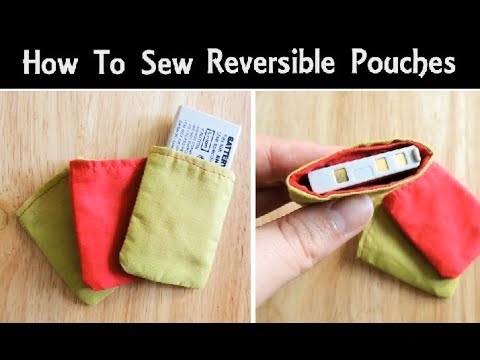 How to Sew Reversible Pouches for Camera Batteries | Easy Sewing Tutorial for Mini DIY 2-Colour Bags