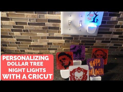 How to apply adhesive vinyl to a Dollar Tree Night Light. --Cricut--DIY