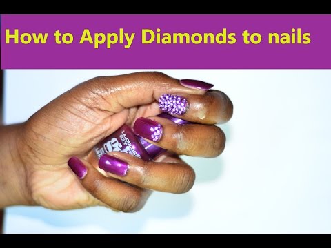 How to apply diamonds or jewelry on nails (1st attempt)