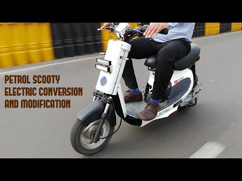 How to convert old petrol scooty to electric || powerful electric scooter || scooter modification