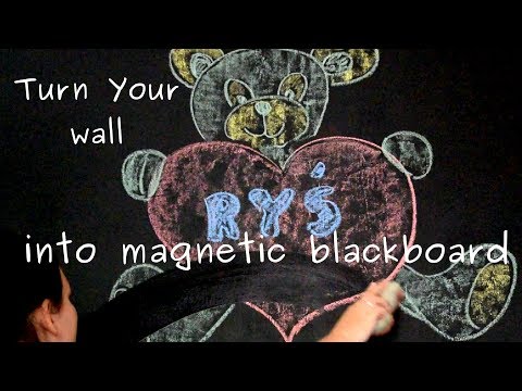 How to convert wall into magnetic blackboard for kids room - easy tutorial