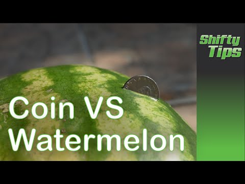 How to cut a watermelon half with a coin