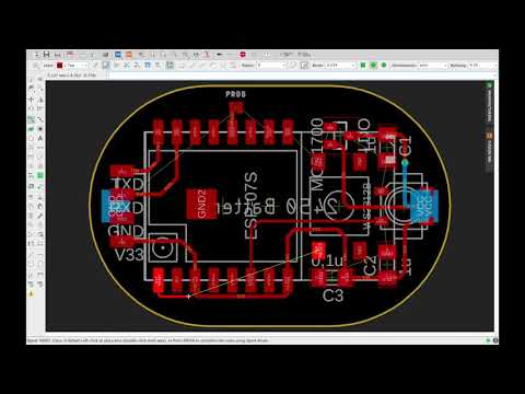 How to design a simple dashbutton PCB with Autodesk Eagle | Timelapse