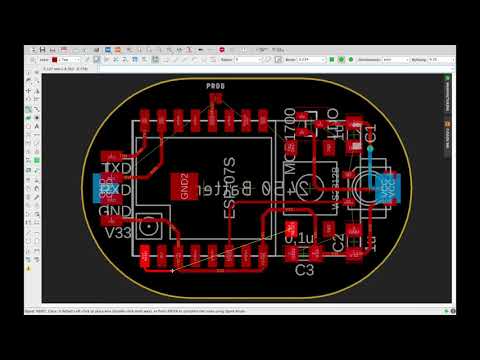 How to design a simple dashbutton PCB with Autodesk Eagle | Timelapse