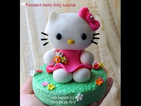 How to do fondant Hello Kitty topper tutorial