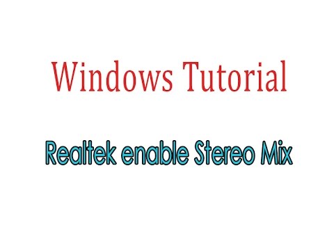 How to enable Stereo Mix on Windows 7