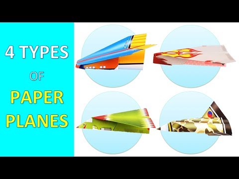 How to fold 4 Types of Paper Airplanes / Fun Origami for Preschool Kids