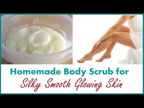 How to get glowing skin/silky smooth skin DIY Body Scrub skin care tips video