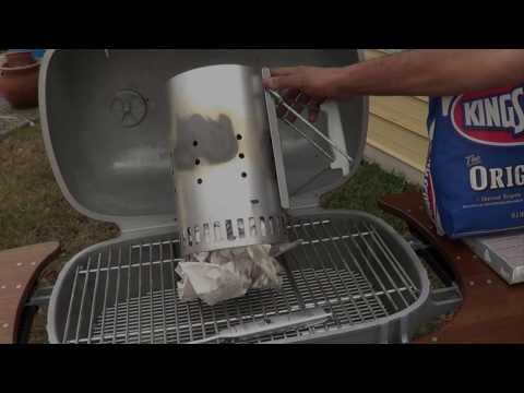 How to light Kingsford Charcoal in a Weber Rapid Fire Chimney Starter