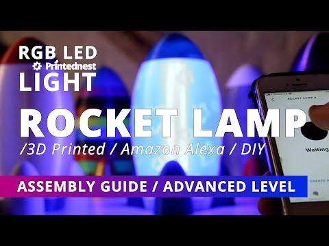 How to make 3d printed RGB LED Rocket Lamp - Advanced Level / Original Prusa MINI / Amazon Alexa