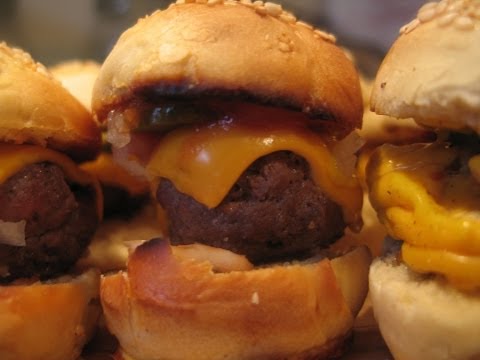 How to make Cheese burger canapes - Stop Motion Cookery