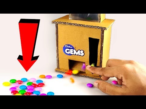 How to make GEMS CANDY Dispenser Machine out of cardboard DIY at Home