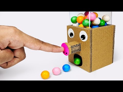 How to make GumBall Candy Dispenser Machine from Cardboard DIY at Home