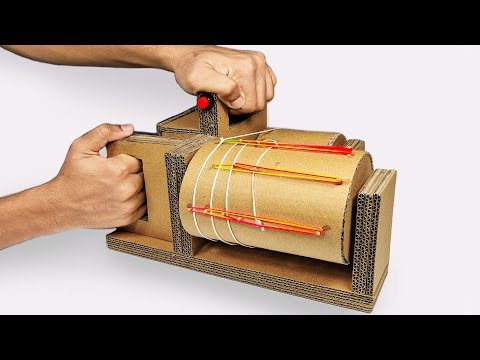 How to make MINI Rubber Band Machine Gun from Cardboard DIY at Home