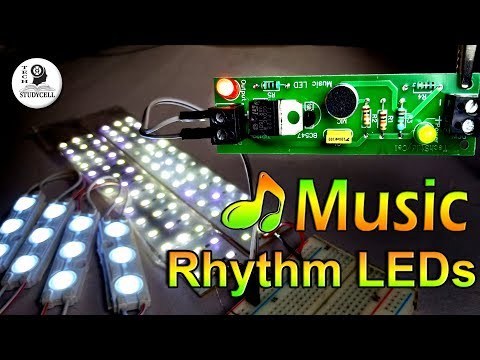 How to make Music Rhythm LED Flash Light using Microphone at home with circuit &amp;amp; Breadboard layout