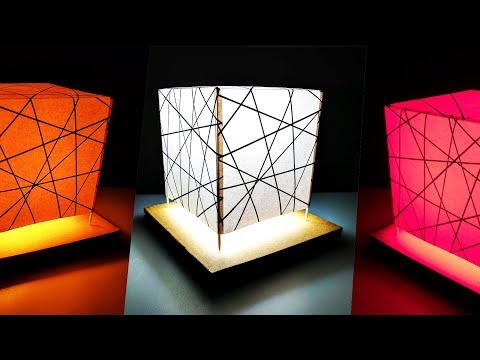 How to make Night Lamp Light Stand with Paper for Room Decor | DIY at HOME