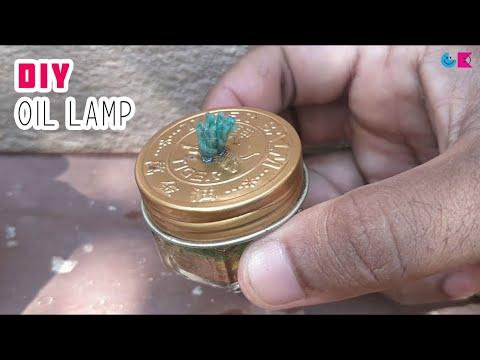 How to make Oil Lamp from Mason Jar | DIY | Gundu Bulbu