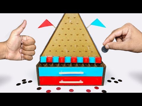 How to make PLINKO Money making Board Game from Cardboard DIY at HOME for KIDS