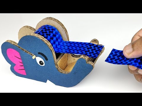 How to make TAPE Cutter dispenser from cardboard DIY at HOME V2.0