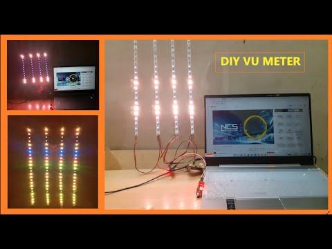 How to make VU Meter || DIY Music Visualizer using RGB LED Strip at home