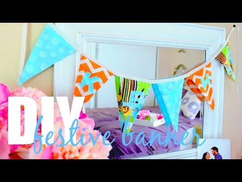 How to make a Festive Banner!!! (Bunting DIY) // Justine Marie