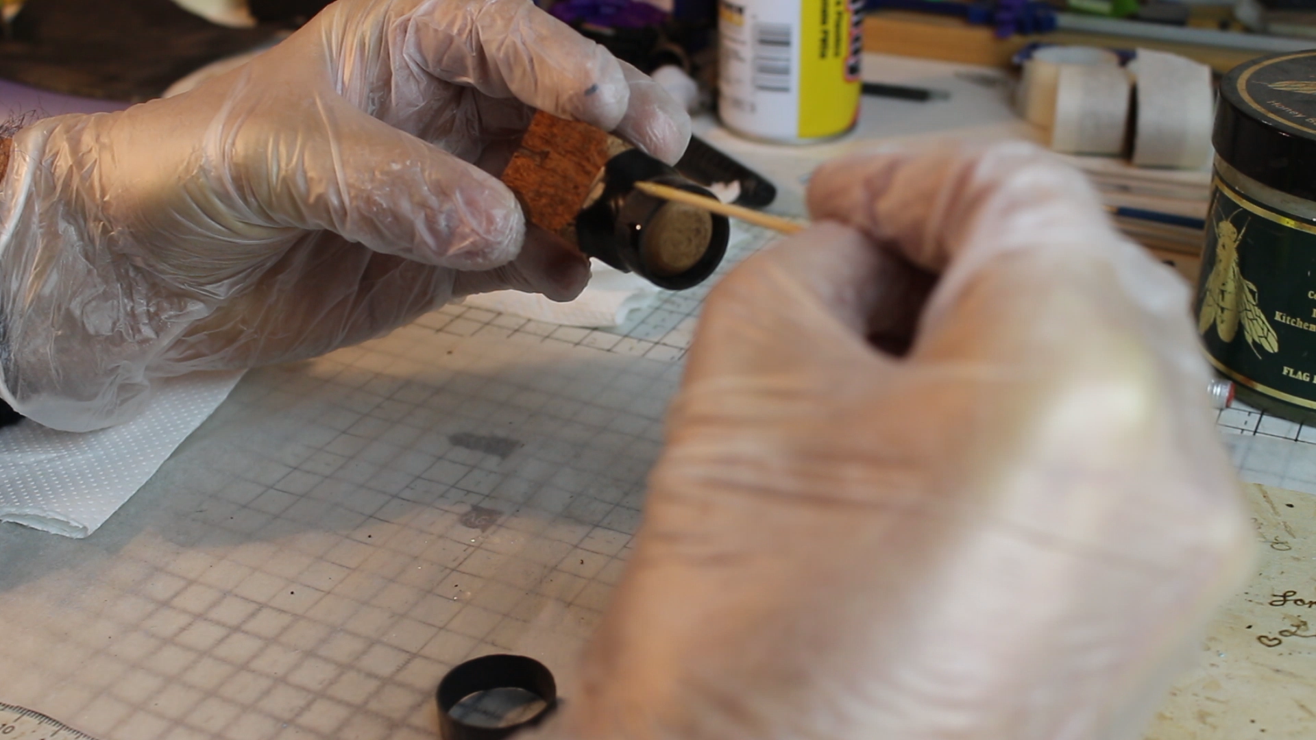 How to make a Wood &amp; Hammered silver ring 36.bmp