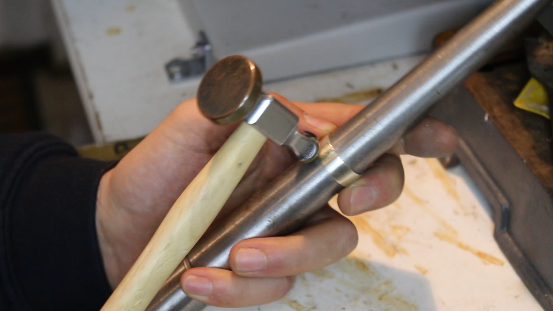 How to make a Wood &amp; Hammered silver ring 32.bmp