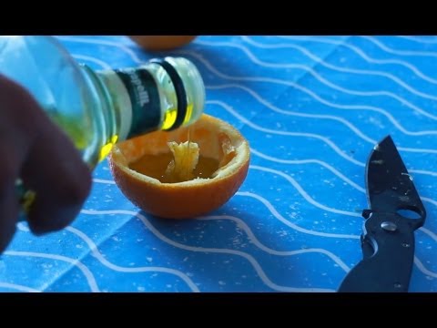 How to make a candle out of an orange