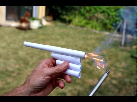 How to make a hand held paper canon - firecracker gun