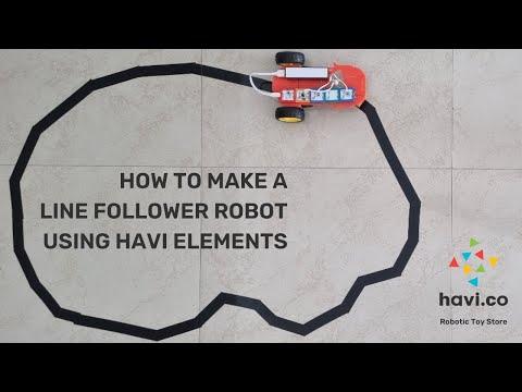 How to make a line follower robot using Havi Elements DIY Robotics Starter Kit | Line following car