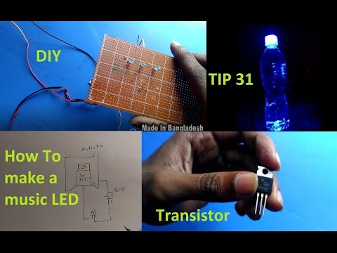 How to make a music strobe light box with TIP 31_Simple Dancing LED hack_Amplifier Bumping LED