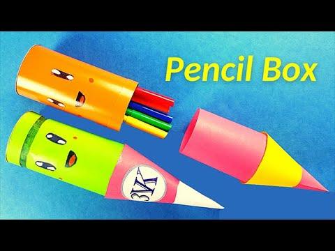 How to make a paper pencil box | DIY paper pencil box idea / Origami box tutorial