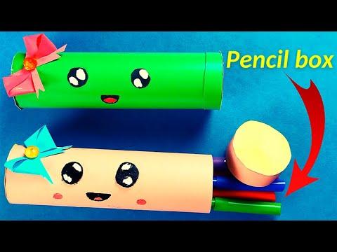 How to make a paper pencil box easy| DIY paper pencil box idea /Origami box tutorial / Origami