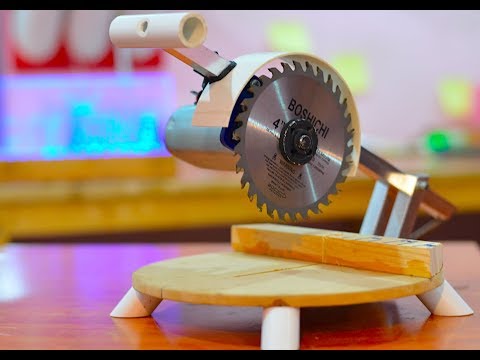 How to make a powerful miter saw using a 12v DC motor