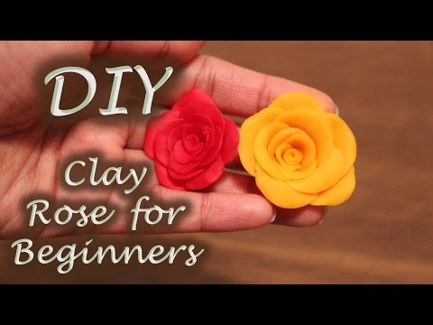 How to make a rose clay flower | Tutorial for beginners | Cold Porcelain Clay rose without tools