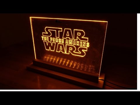 How to make acrylic LED Star Wars edge light sign emblem decoration With L.E.D Stencil