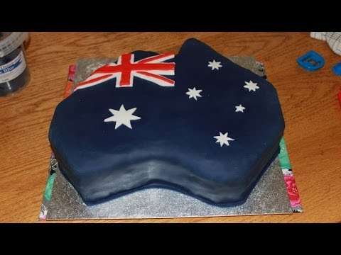 How to make an Australia shaped flag cake