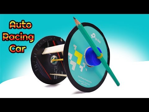 How to make an Auto Racing Car with a CD | CD disc life hack