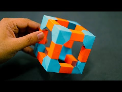 How to make an Easy Skeletal Cube out of paper (Modular Origami)!