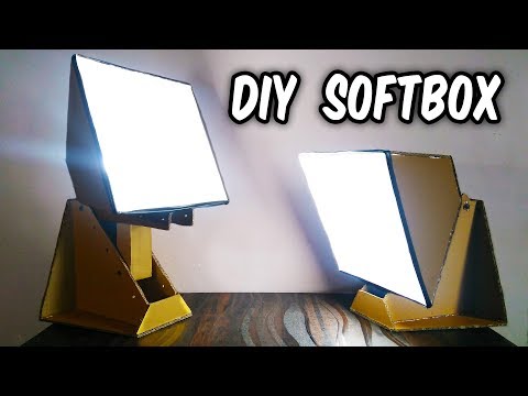 How to make an LED SOFTBOX LAMP out of Cardboard at home easy DIY