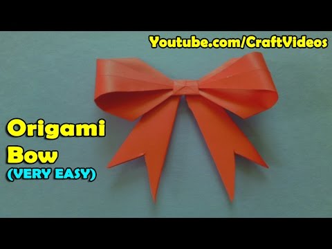 How to make an Origami Bow/Ribbon | Origami Bow | Easy Origami Bow