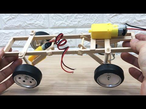 How to make an RC Truck Chassis and Wheel DIY from Wooden stick and coke can(part 1)