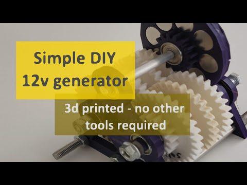 How to make an easy 3d-printed 12 volts generator - create your own electricity!