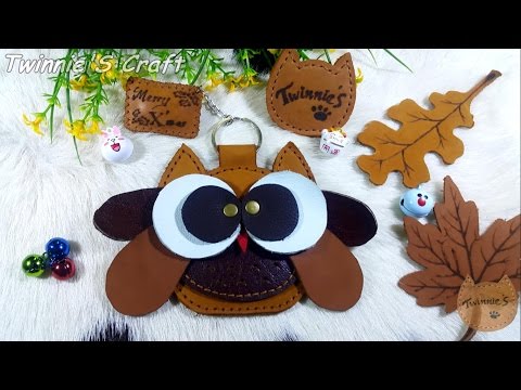 How to make an owl leather coin purse key chain