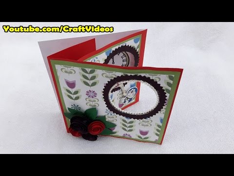 How to make changing picture card for New Year card Making | New Year Card 2017 | Peek-a-boo Card