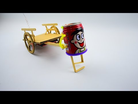 How to make cute walking robot toys with cans and cardboard