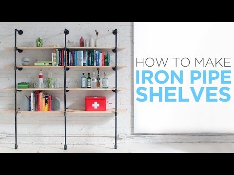 How to make iron pipe shelves