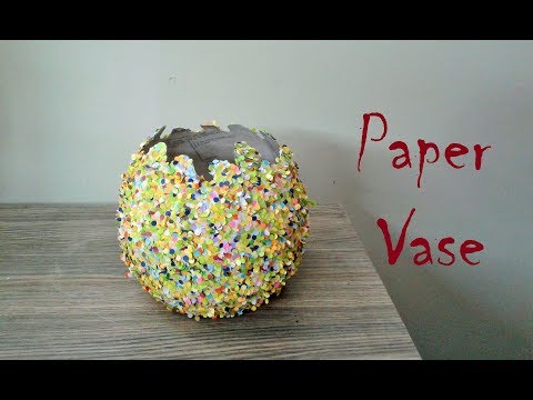 How to make paper flower vase, DIY flower pot