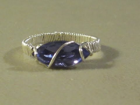 How to make wire wrapped simple ring with marquise stone